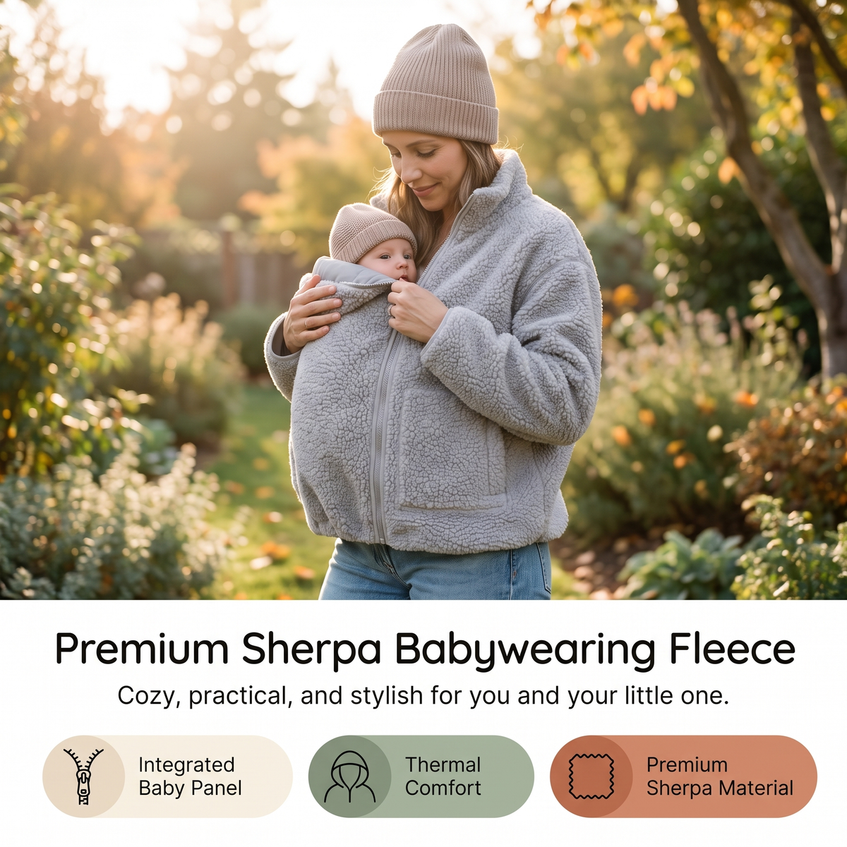 Maternity & Babywearing Teddy Fleece Jacket