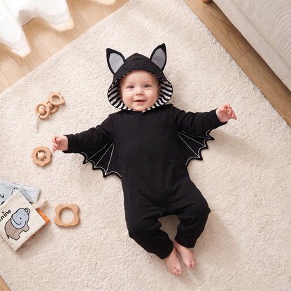 Baby Halloween Bat Romper with Wings