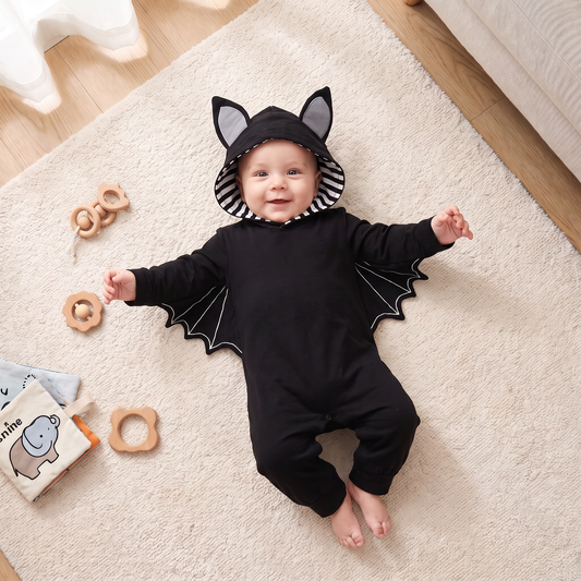 Baby Halloween Bat Romper with Wings