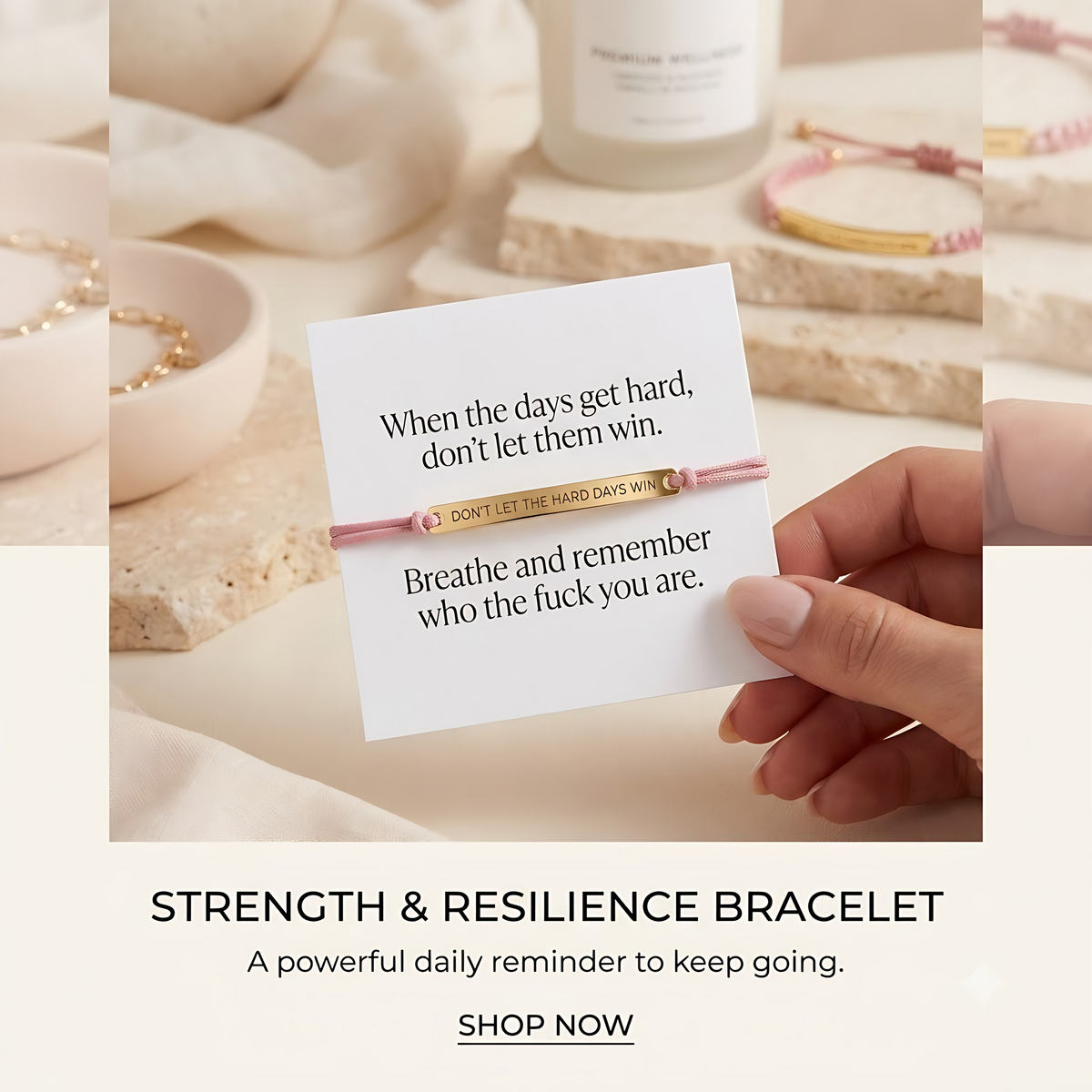 Don't Let The Hard Days Win Reminder Bracelet