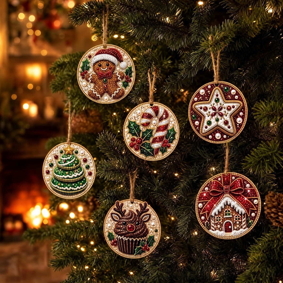 DIY Christmas Diamond Painting Ornament Kit