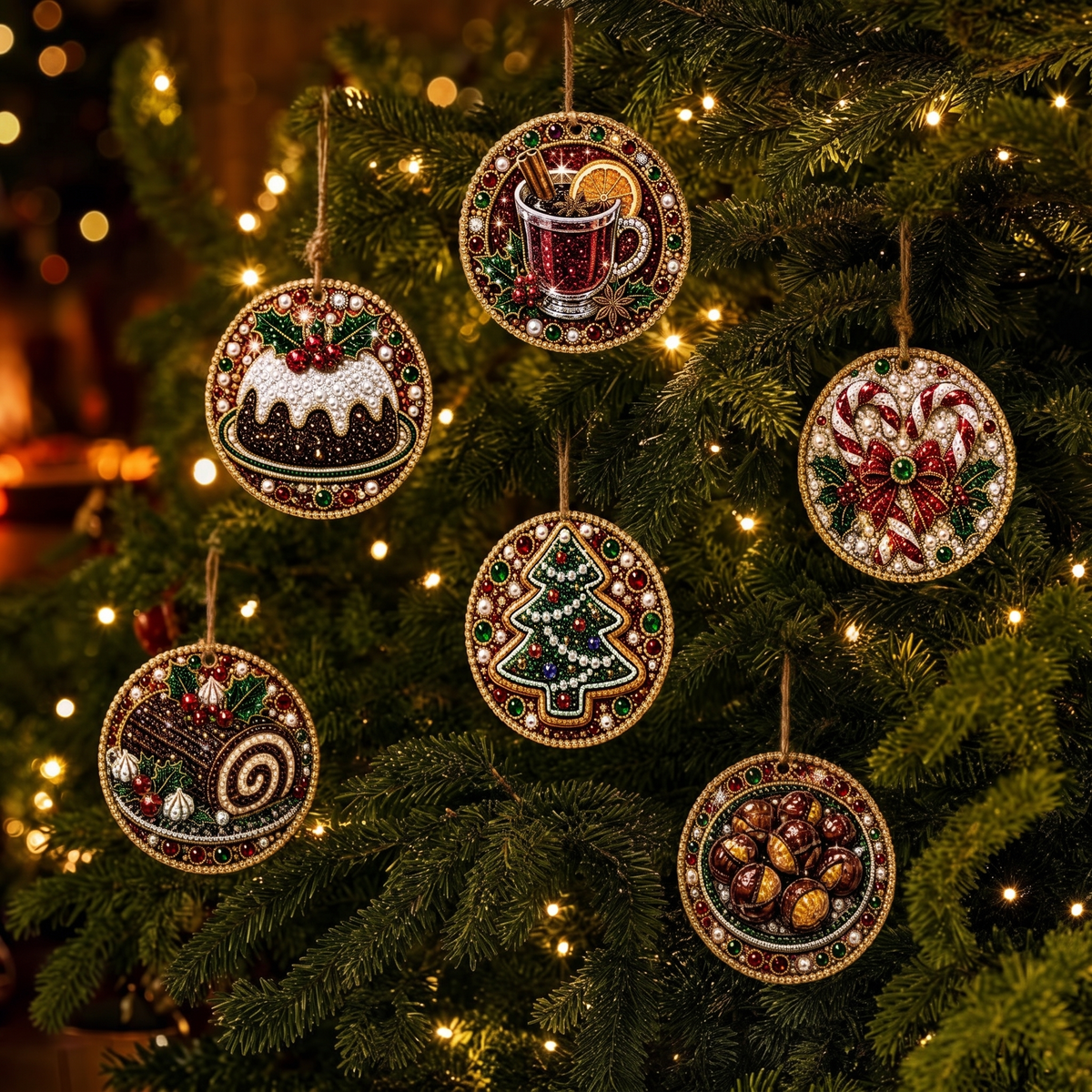DIY Christmas Diamond Painting Ornament Kit