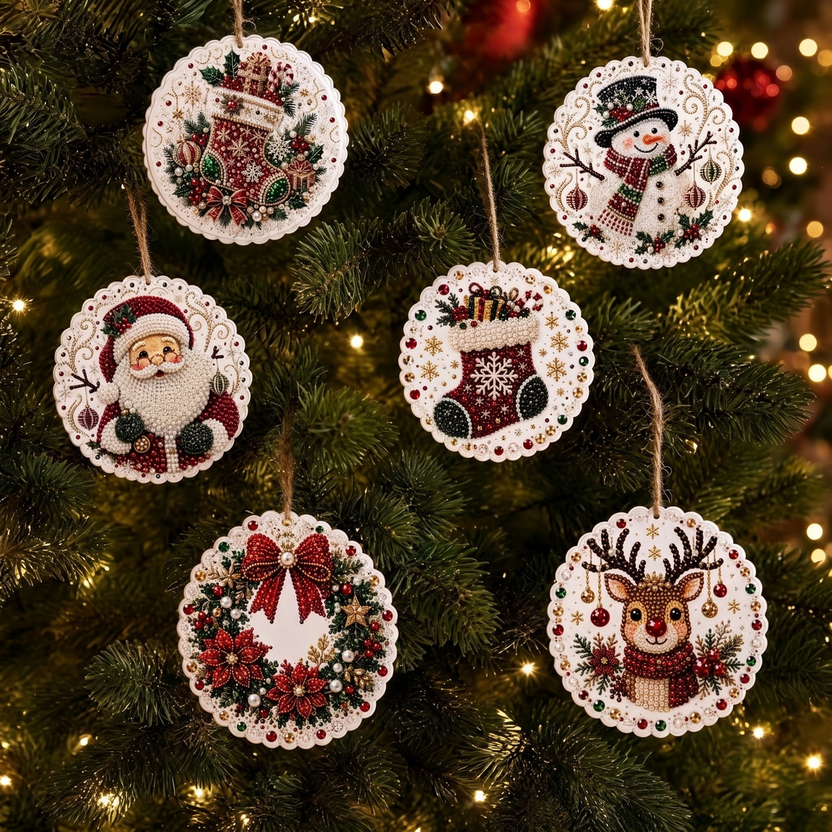 DIY Christmas Diamond Painting Ornament Kit