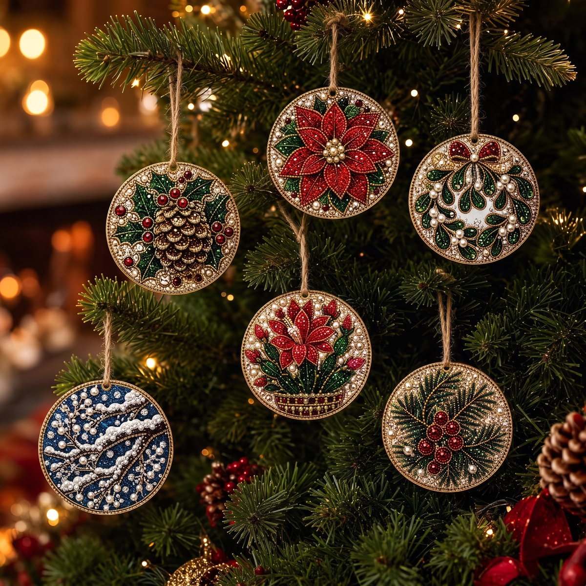 DIY Christmas Diamond Painting Ornament Kit