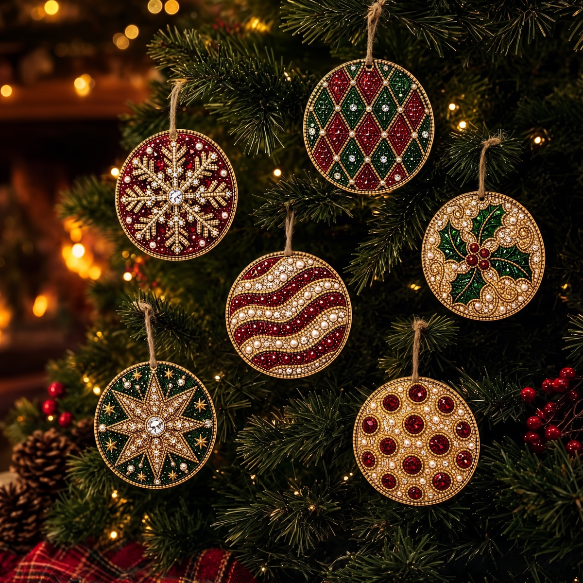 DIY Christmas Diamond Painting Ornament Kit