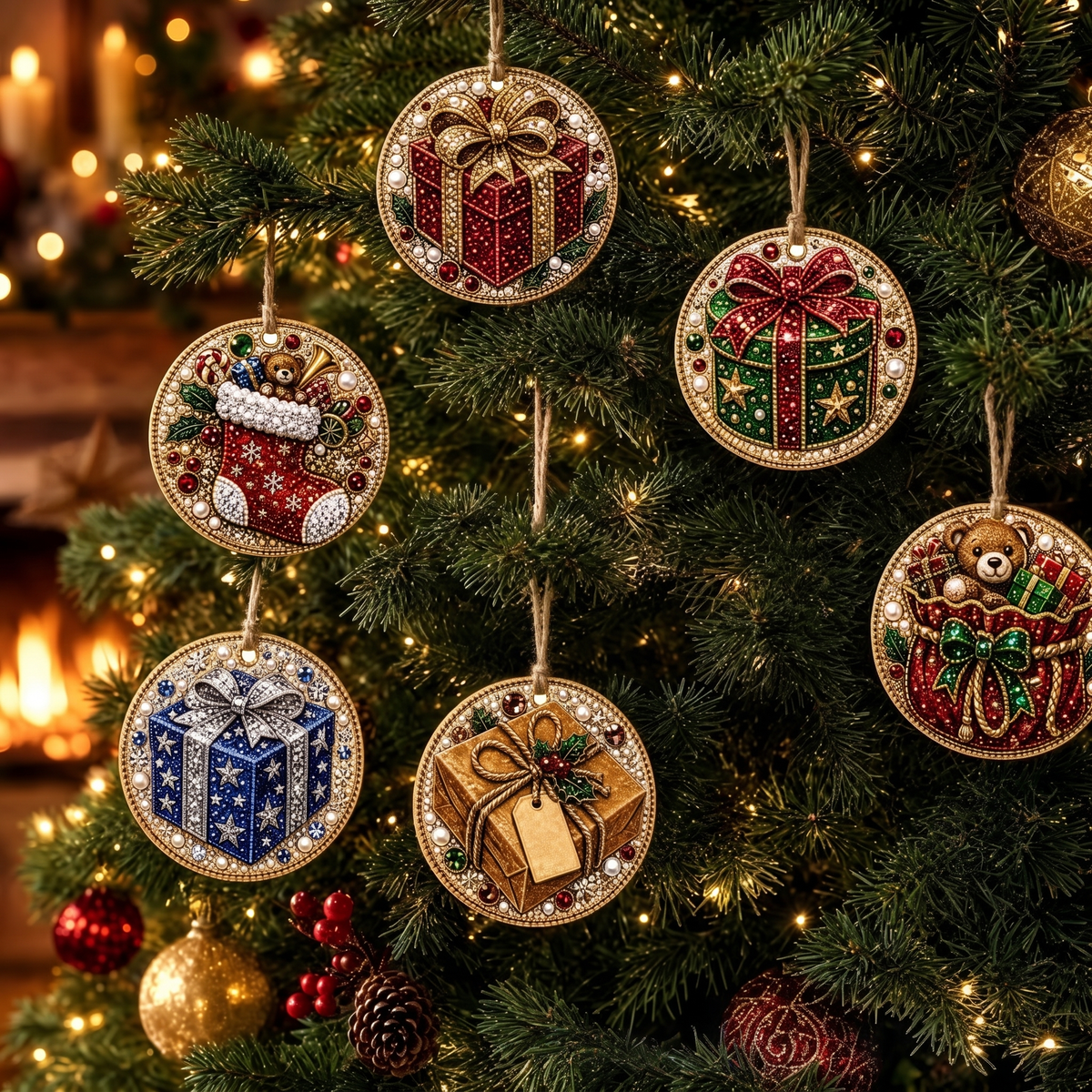 DIY Christmas Diamond Painting Ornament Kit