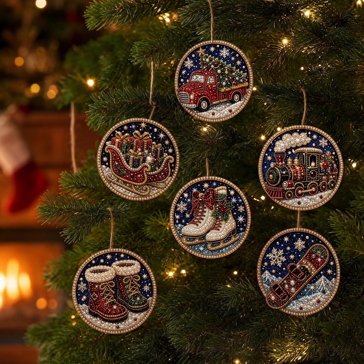 DIY Christmas Diamond Painting Ornament Kit